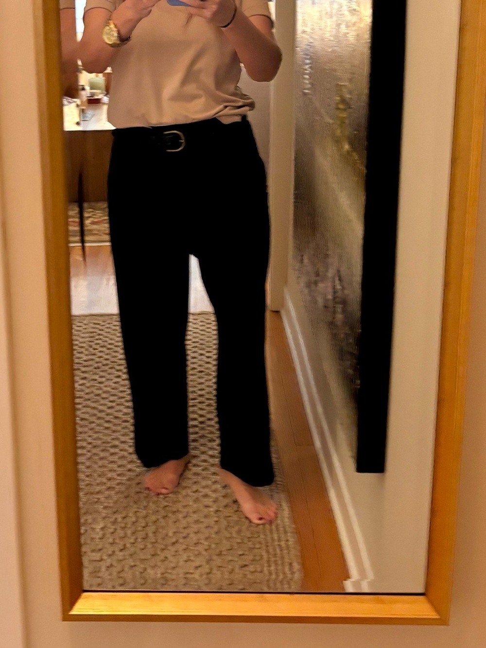 Zara Black Wide-Leg Trousers Size 8